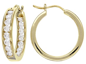 Moissanite 14k Yellow Gold Over Silver Inside Out Hoop Earrings 1.92ctw DEW
