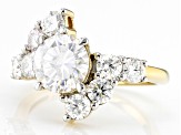 Moissanite 14k Yellow Gold Over Silver Ring 3.18ctw DEW.