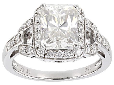 Moissanite Platineve Ring 3.34ctw DEW.