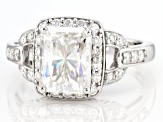 Moissanite Platineve Ring 3.34ctw DEW.