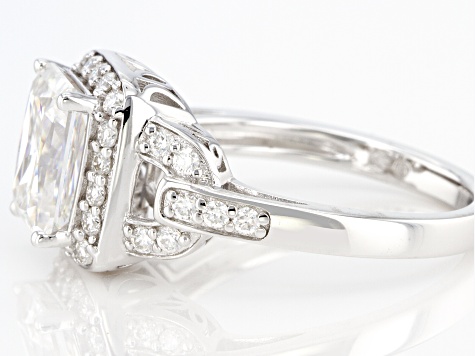 Moissanite Platineve Ring 3.34ctw DEW.