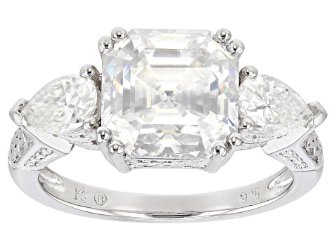 Moissanite Platineve Ring 4.78ctw DEW.