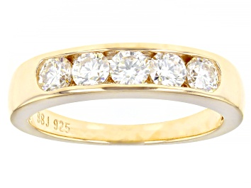 Picture of Moissanite 14k Yellow Gold Over Silver Ring .80ctw DEW.