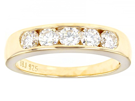 Moissanite 14k Yellow Gold Over Silver Ring .80ctw DEW.