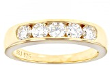 Moissanite 14k Yellow Gold Over Silver Ring .80ctw DEW.