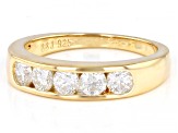 Moissanite 14k Yellow Gold Over Silver Ring .80ctw DEW.