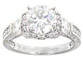 Moissanite Platineve Ring 3.34ctw DEW