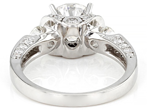 Moissanite Platineve Ring 3.34ctw DEW