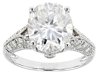 Moissanite Platineve Ring 6.32ctw DEW