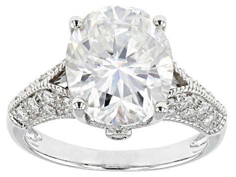 Moissanite Platineve Ring 6.32ctw DEW