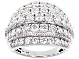 Moissanite Platineve Ring 3.10ctw DEW