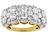 Moissanite 14k Yellow Gold Over Silver Ring 2.98ctw DEW