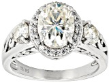 Moissanite Platineve Ring 2.76ctw DEW.