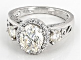 Moissanite Platineve Ring 2.76ctw DEW.