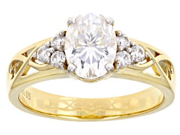 Picture of Moissanite 14k Yellow Gold Over Silver Ring 1.68ctw DEW
