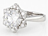 Moissanite Platineve Ring 3.40ctw DEW.