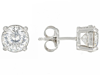 Moissanite Platineve Stud Earrings 3.30ctw DEW.