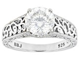 Moissanite Platineve Ring 2.10ct DEW.