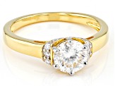 Moissanite 14k Yellow Gold Over Silver Ring 1.26ctw DEW