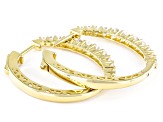 Moissanite 14k Yellow Gold Over Silver Hoop Earrings 1.48ctw DEW