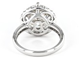 Moissanite Platineve Halo Ring 6.61ctw DEW.