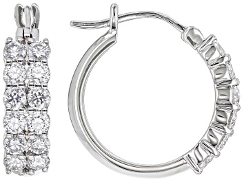 Picture of Moissanite Platineve Hoop Earrings 1.44ctw D.E.W