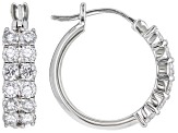 Moissanite Platineve Hoop Earrings 1.44ctw D.E.W