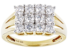 Moissanite 14k Yellow Gold Over Silver Ring 1.56ctw D.E.W