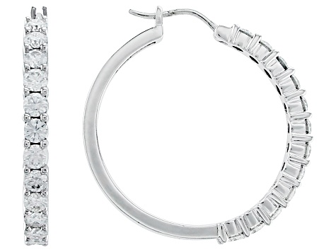 Moissanite Platineve Hoop Earrings 2.40ctw D.E.W