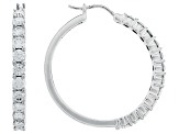 Moissanite Platineve Hoop Earrings 2.40ctw D.E.W