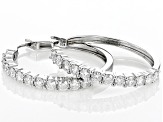 Moissanite Platineve Hoop Earrings 2.40ctw D.E.W