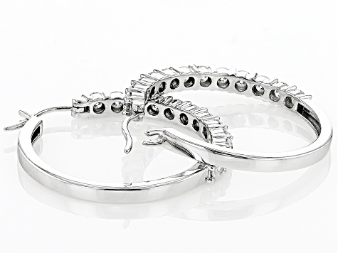 Moissanite Platineve Hoop Earrings 2.40ctw D.E.W