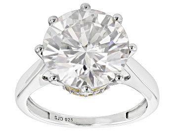 Picture of Moissanite Platineve And 14k Yellow Gold Over Silver  Ring 6.29ctw D.E.W