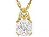 Moissanite 14k Yellow Gold Over Silver Pendant 2.80ct D.E.W