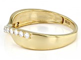 Moissanite 14k yellow gold over silver ring .36ctw DEW