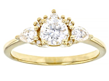 Picture of Moissanite 14k yellow gold over silver ring .89ctw DEW