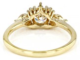Moissanite 14k yellow gold over silver ring .89ctw DEW