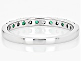 Moissanite And Zambian Emerald Platineve ring .18ctw DEW