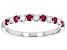 Moissanite And Mozambique Ruby Platineve ring .18ctw DEW