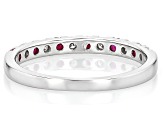 Moissanite And Mozambique Ruby Platineve ring .18ctw DEW