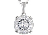 Moissanite Inferno cut Platineve Pendant 7.98ctw DEW