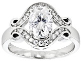 Moissanite Platineve Ring 1.72ctw DEW.