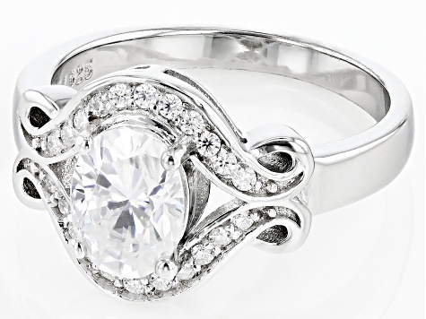 Moissanite Platineve Ring 1.72ctw DEW.