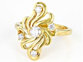 Moissanite 14k Yellow Gold Over Silver Ring .43ctw DEW