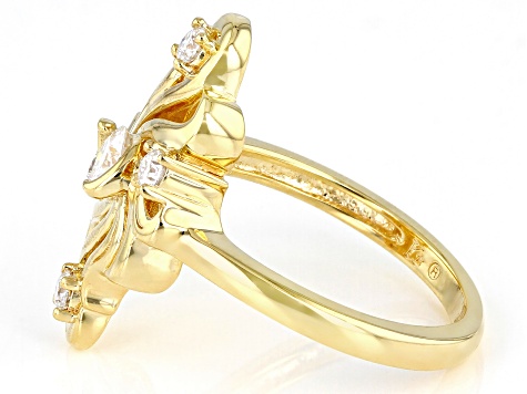 Moissanite 14k Yellow Gold Over Silver Ring .43ctw DEW