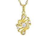 Moissanite 14k Yellow Gold Over Silver Pendant .43ctw DEW