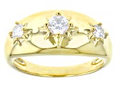 Moissanite 14k yellow gold over sterling silver ring .43ctw DEW