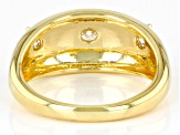 Moissanite 14k yellow gold over sterling silver ring .43ctw DEW