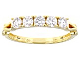 Moissanite 14k yellow gold over sterling silver band ring .50ctw DEW