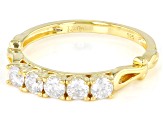 Moissanite 14k yellow gold over sterling silver band ring .50ctw DEW
